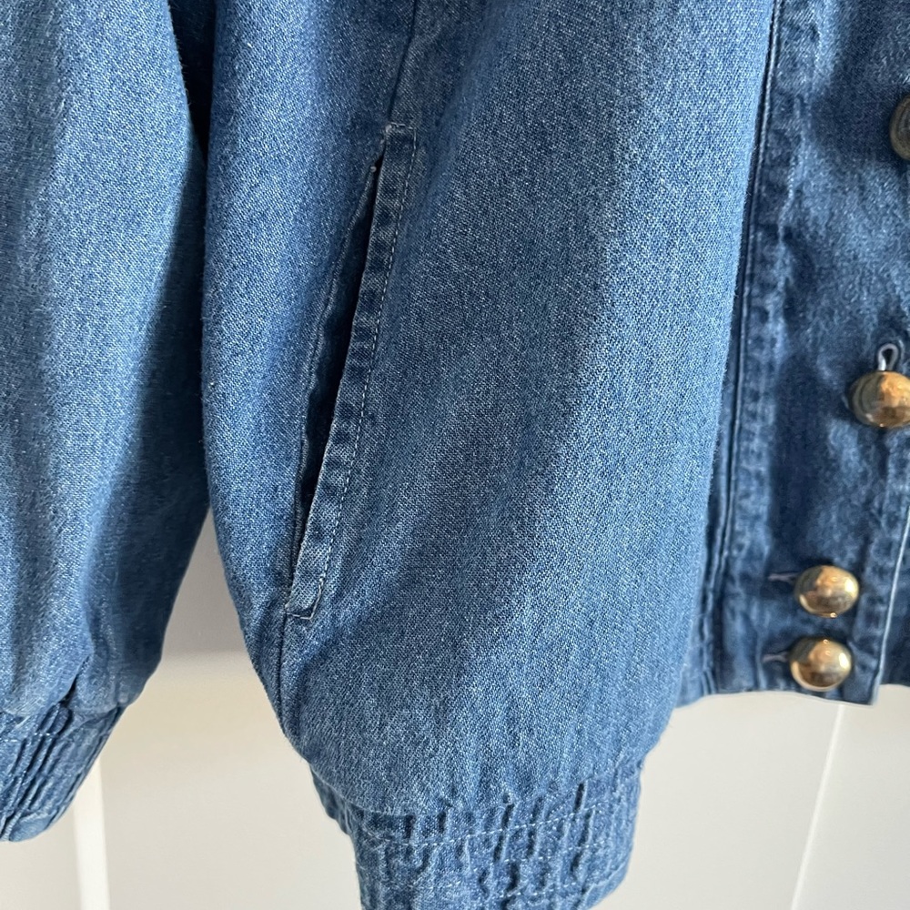 Vintage Saint Germain Paris Funky Embroidered Jean Jacket Size XL - Picture 10 of 13